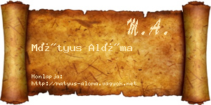 Mátyus Alóma névjegykártya